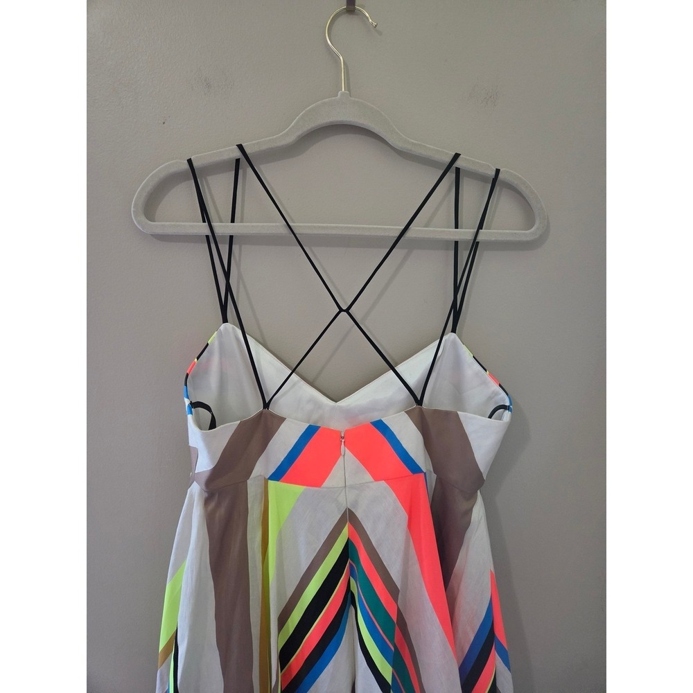 Milly Stripe Mitered "Trapeze" High-Low Dress NWT originally $795 - Picture 6 of 9